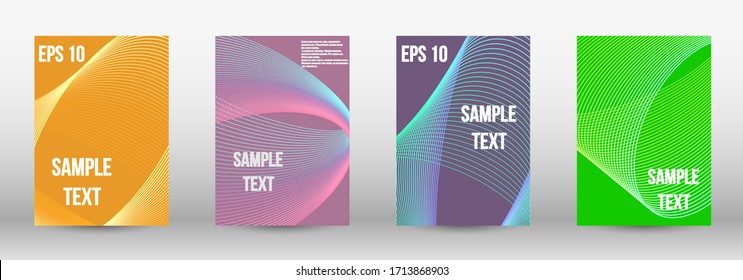 Modern design template. A set of trendy covers.  Geometric template with lines for booklet cover. Trendy geometric patterns. EPS10 Vector Design.