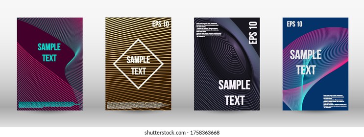 Modern design template. A set of trendy covers.  Geometric template with lines for booklet cover. Trendy geometric patterns. EPS10 Vector Design.