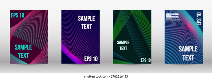 Modern design template. A set of trendy covers.  Wave lines.Striped background.  Trendy geometric patterns. EPS10 Vector Design.