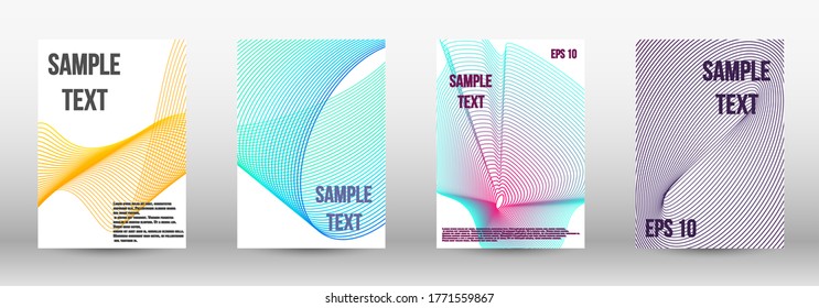 Modern design template. A set of trendy covers.  Geometric template with lines for booklet cover. Trendy geometric patterns. EPS10 Vector Design.