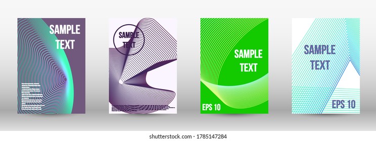 Modern design template. A set of trendy covers.  Wave lines.Striped background.  Trendy geometric patterns. EPS10 Vector Design.