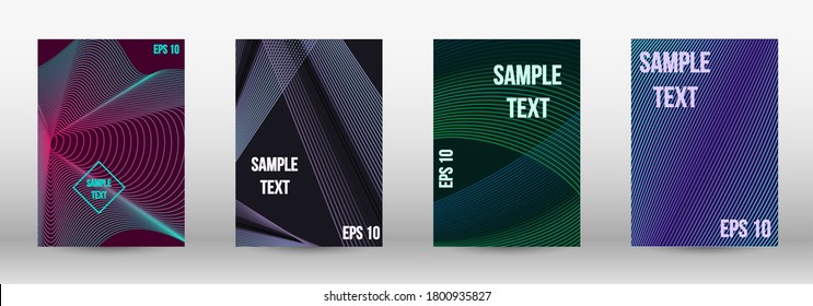 Modern design template. A set of trendy covers.  Geometric template with lines for booklet cover. Trendy geometric patterns. EPS10 Vector Design.