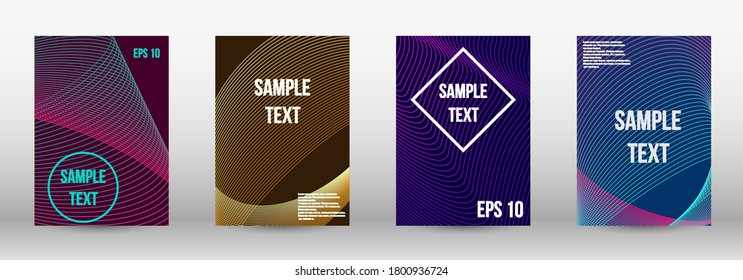 Modern design template. A set of trendy covers.  Wave lines.Striped background.  Trendy geometric patterns. EPS10 Vector Design.