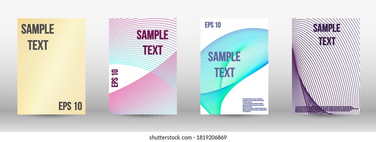Modern design template. A set of trendy covers.  Wave lines.Striped background.  Trendy geometric patterns. EPS10 Vector Design.