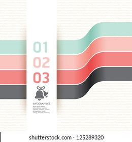 Modern Design template soft colour / can be used for infographics / numbered banners / horizontal cutout lines / graphic or website layout vector