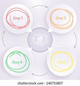 Modern design template step by step for inforgraphic