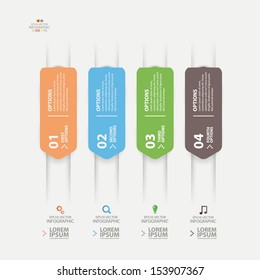 Modern design template, step origami style options banner. Vector illustration.