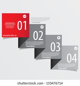 Modern Design template used for infographics numbered banners