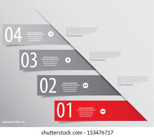 Modern Design template used for infographics numbered banners