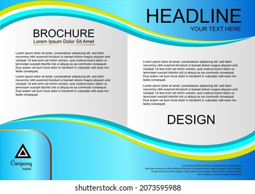 modern design template, Template vector design for Brochure, layout modern with blue color size A4, Front and back, Easy to use and edit.