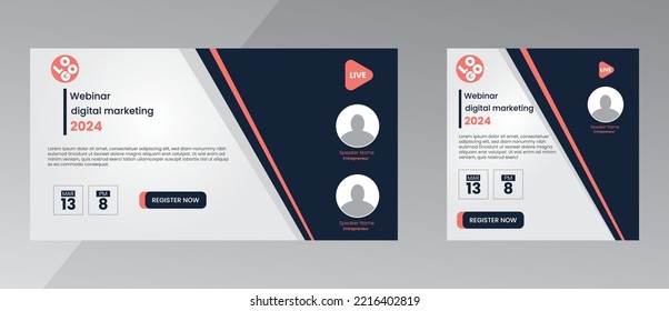 modern design template of a webinar event - Business Conference live webinar banner invitation and social media post template. Business webinar invitation design