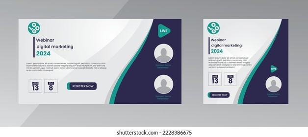 modern design template of a webinar event - Business Conference live webinar banner invitation and social media post template. Business webinar invitation design