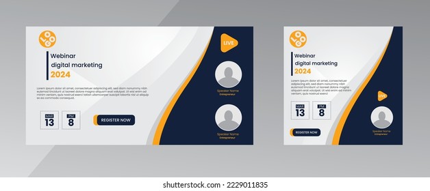modern design template of a webinar event - Business Conference live webinar banner invitation and social media post template. Business webinar invitation design
