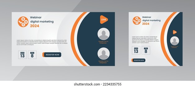 modern design template of a webinar event - Business Conference live webinar banner invitation and social media post template. Business webinar invitation design