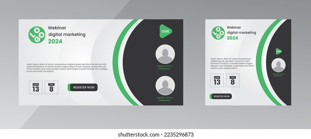 moderne Design-Vorlage eines Webinars - Business Conference Live Webinar Banner Einladung und Social Media Post Template. Business-Webinar-Einladungsdesign