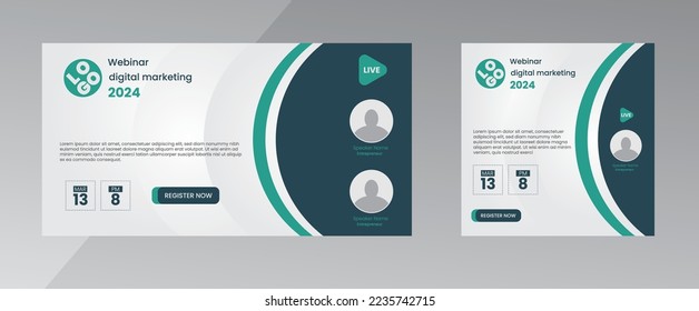 modern design template of a webinar event - Business Conference live webinar banner invitation and social media post template. Business webinar invitation design