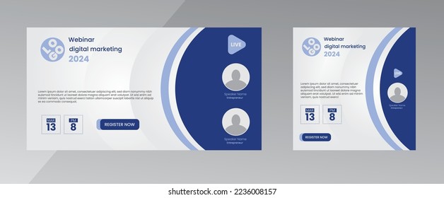 modern design template of a webinar event - Business Conference live webinar banner invitation and social media post template. Business webinar invitation design