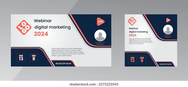 modern design template of a webinar event - Business Conference live webinar banner invitation and social media post template. Business webinar invitation design