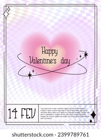 Plantillas de diseño modernas para el Día de San Valentín. afiches de gradiente que fluyen con formas lineales. estética minimalista de moda 2000 con tipografía de arcos lineales. fondo pálido pastel borroso