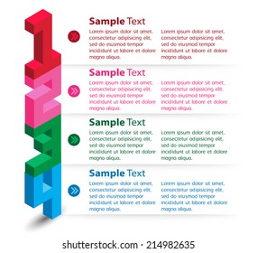 modern design text box template for website graphic and business, speech bubble, labels, 3D numbers.