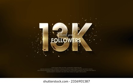 Modern design to thank 13k followers, with a very luxurious gold color.