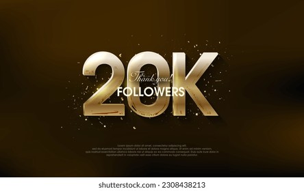 Modern design to thank 20K followers, with a very luxurious gold color.