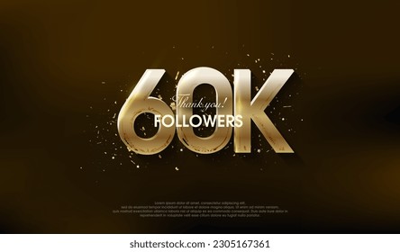 Modern design to thank 60k followers, with a very luxurious gold color.