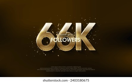 Modern design to thank 66k followers, with a very luxurious gold color.