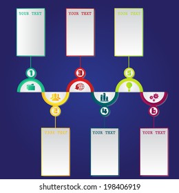 Modern design time line template and text box. 