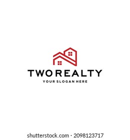 Modern design TWO REALITY house home logo design