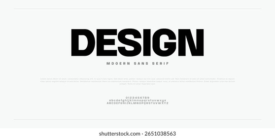 Modern Design Uppercase Lowercase Bold Font. Sans Serif Font.  Typography urban style alphabet fonts for fashion, sport, technology, digital, movie, logo design, vector illustration