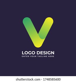 Modern design V logo template single. For your business
