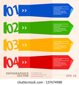 The modern design of the vector arrows can be used in infographics, in websites, banners and advertising