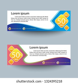 modern design vector banner, shape, color and text are editable, useful for advertising commercial, celebration banner and shop sale