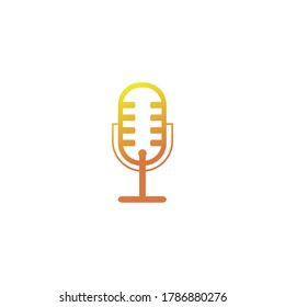Micrófono vectorial de diseño moderno aislado en fondo blanco