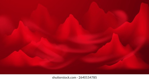 Modern design vector illustration of beautiful Chinese ink landscape painting.
