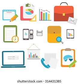 modern design vector illustration concept of creative office icons