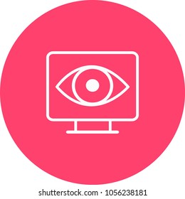 Ilustración vectorial de diseño moderno. Ojo en la pantalla del ordenador.