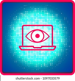 Modern design vector illustration. Eye on the computer screen.