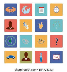 Modern design vector illustration flat icon set