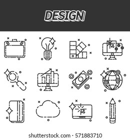 Modern design vector illustration flat icon set. Isolated on white background.