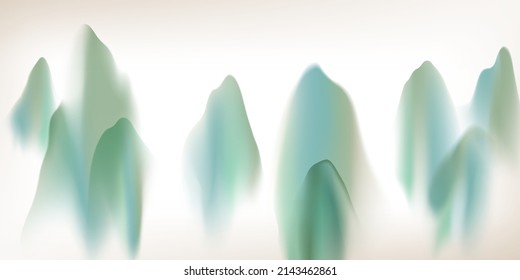 modern design vector illustration of a gorgeous chinese ink landscape painting