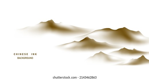 modern design vector illustration of a gorgeous chinese ink landscape painting