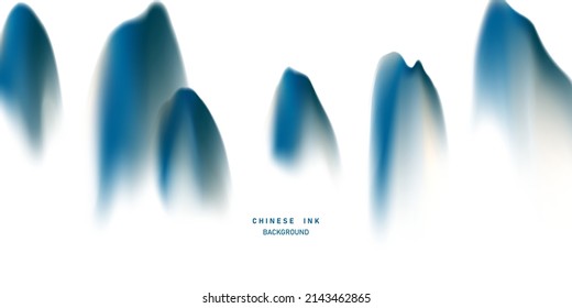 diseño moderno de ilustración vectorial de un magnífico paisaje de tinta china