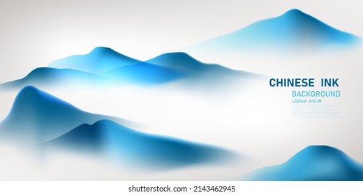modern design vector illustration of a gorgeous chinese ink landscape painting