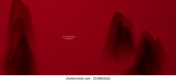 moderne Design, Vektorgrafik einer wunderschönen chinesischen Farbenlandschaft