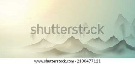 Similar – Image, Stock Photo Golden hour glow on towering Himalayan peaks