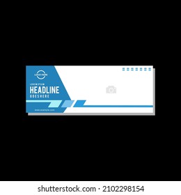 
Modern design Vector web banner design background or header template, blue color, horizontal advertising business banner.