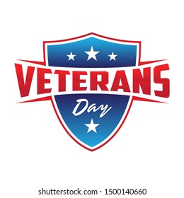 Modern design Veterans day concept background with shield and stars. Illustration of Veterans day vector concept background for web design. Vector illustration EPS.8 EPS.10