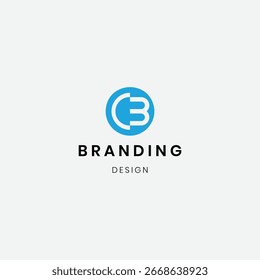 Modern design wave shaped letters CE logo